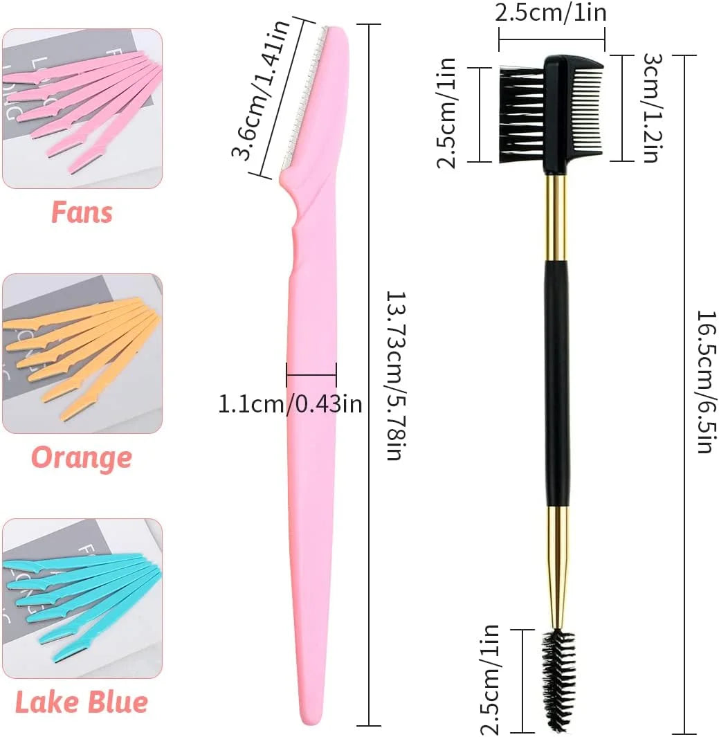 9Pcs Razors Women,Dermaplaning Blades for Face,Face Razors for Women,Dermaplaning Blades, Womens Razors,Facial Razors for Women (3Blue+3Pink+3Yellow)