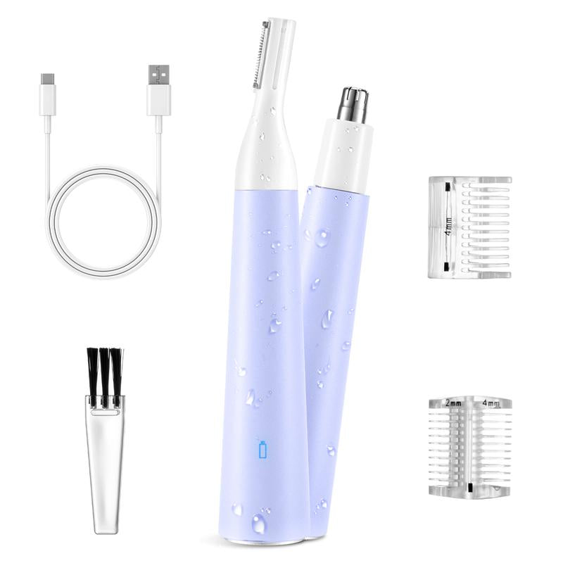 Electric Shaver Facial Nose Hair Remover for Women: 2 in 1 Painless - Rechargeable Hair Removal for Face Nose Ear Peach Fuzz Lips Chin Smooth Comfort