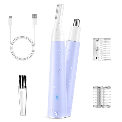 Electric Shaver Facial Nose Hair Remover for Women: 2 in 1 Painless - Rechargeable Hair Removal for Face Nose Ear Peach Fuzz Lips Chin Smooth Comfort
