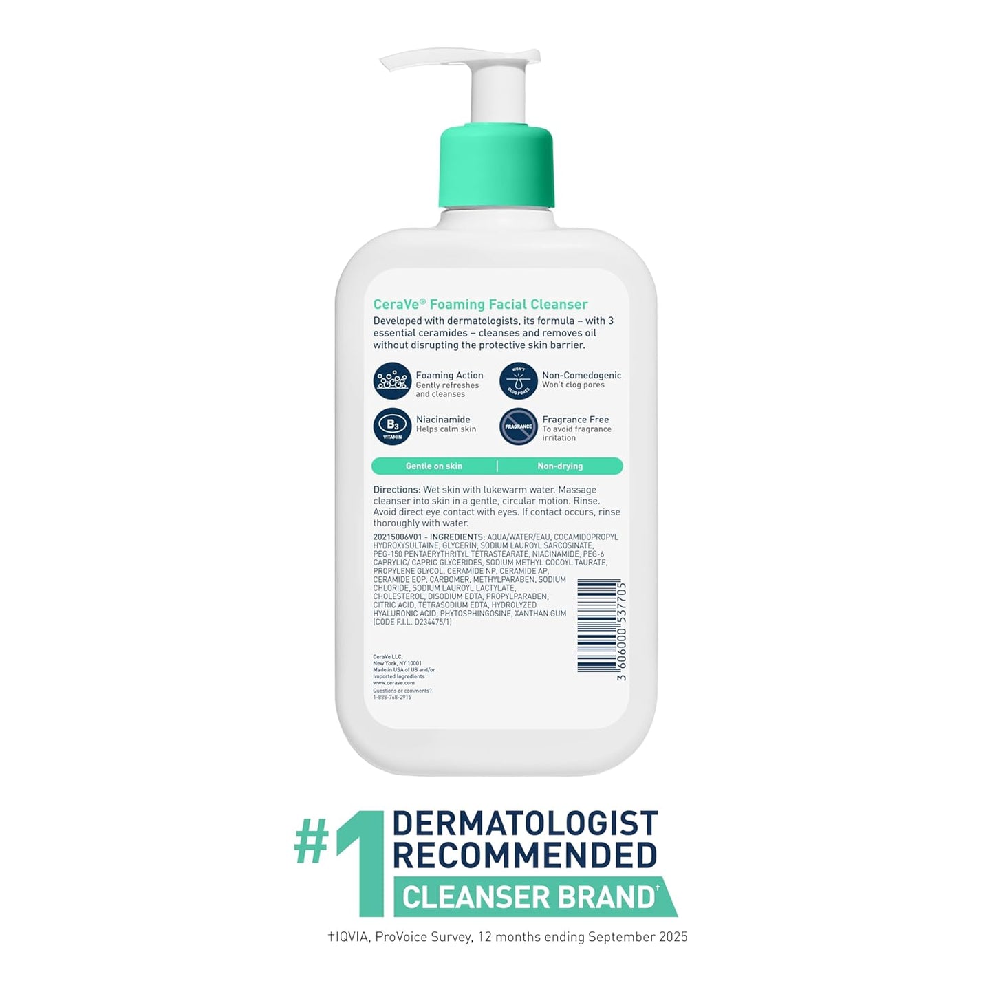Foaming Facial Cleanser, Face Wash for Oily Skin, 16Fl Oz