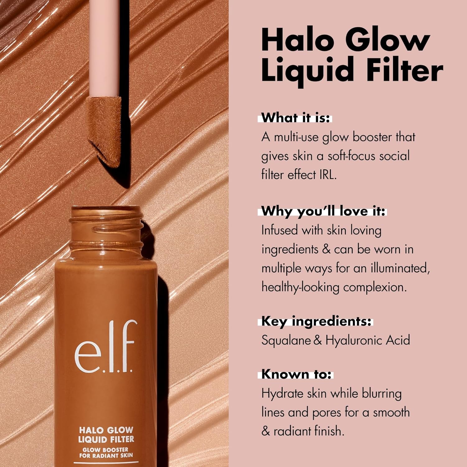 Halo Glow Liquid Filter, Hydrating Complexion Boost, 2 Fair/Light
