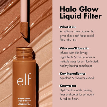 Halo Glow Liquid Filter, Hydrating Complexion Boost, 2 Fair/Light