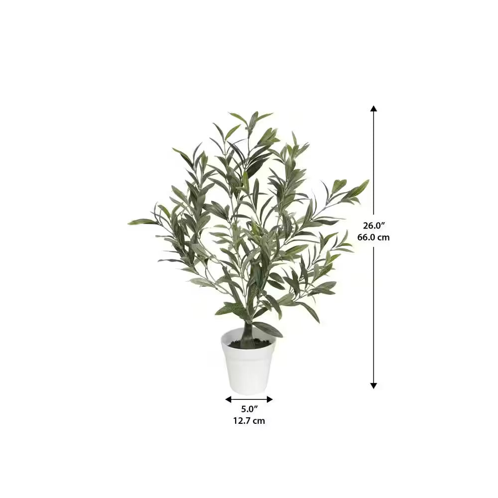 26 In. Artificial Table Top Olive Tree (5 In. X 4.2 In. H Pot; 26 In. X 26 In. H)