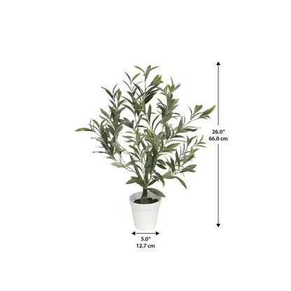 26 In. Artificial Table Top Olive Tree (5 In. X 4.2 In. H Pot; 26 In. X 26 In. H)