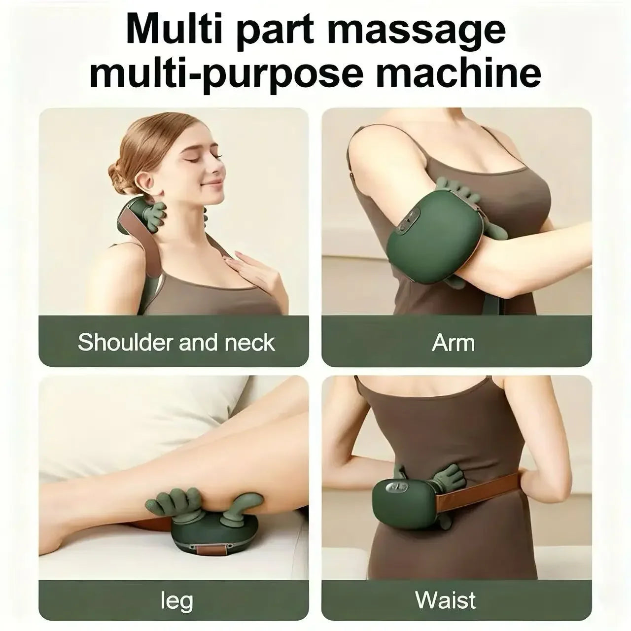 New Rechargeable Portable 5-Finger Human-Like Neck & Shoulder Massager with Heat for Trapezius & Cervical Spine Relaxation