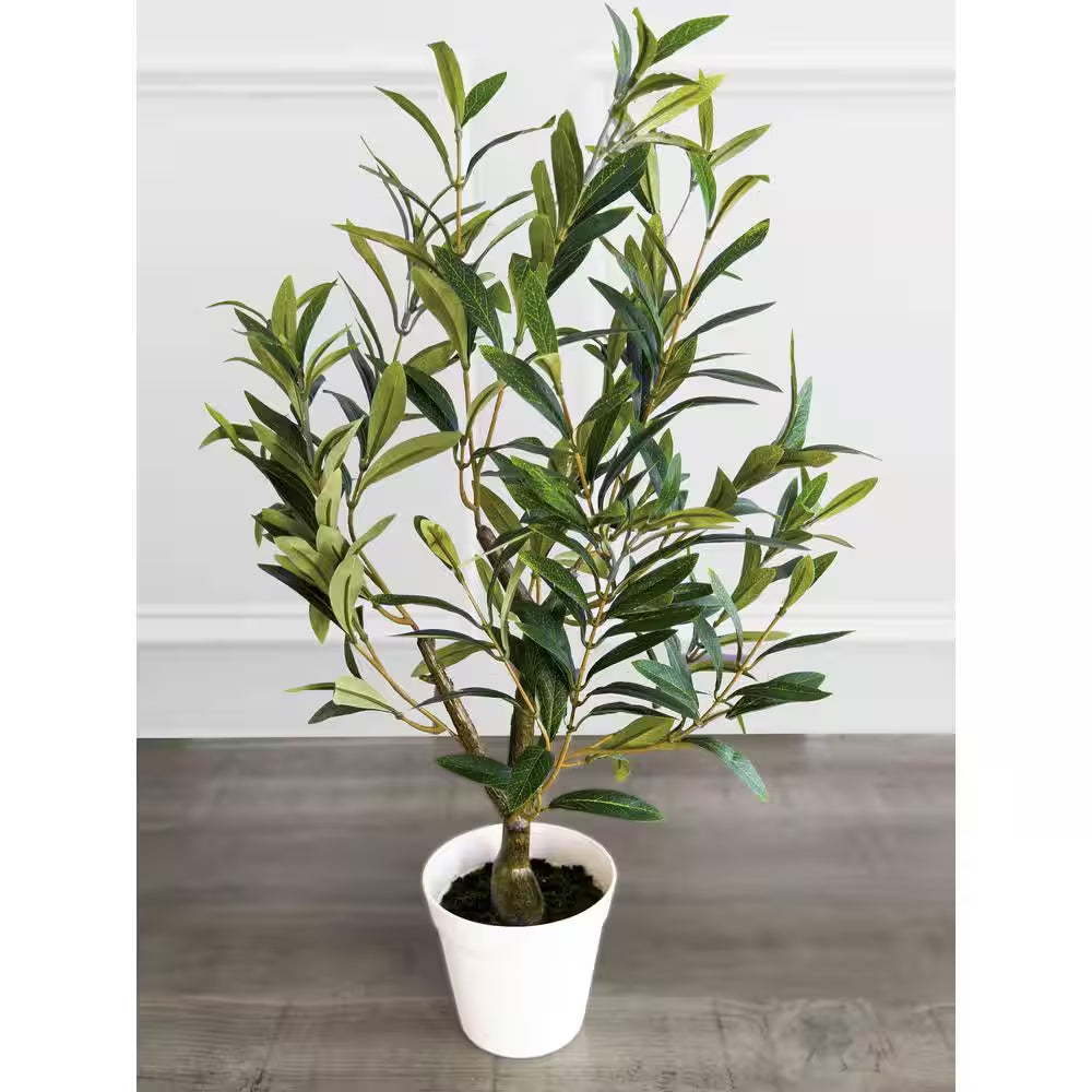26 In. Artificial Table Top Olive Tree (5 In. X 4.2 In. H Pot; 26 In. X 26 In. H)