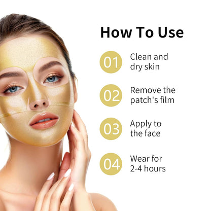 24K Gold Bio Collagen Face Mask, Hydrating Bio Collagen Mask Overnight Collagen Mask Hydrating Collagen Real Deep Mask Skin (34G X2Ea)