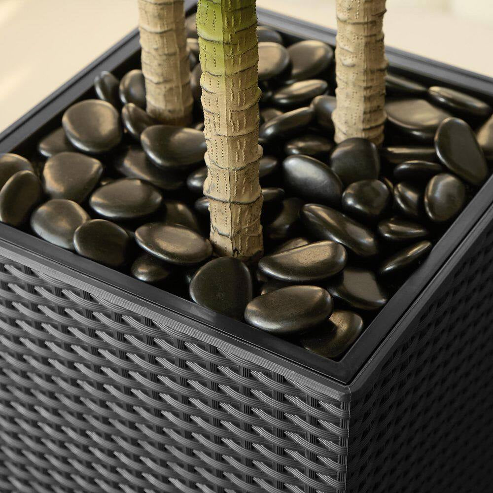 5 Ft. Artificial Dracaena Tree with Black Planter, Faux Plant Fake Tree for Home and Office Decor Indoor/Outdoor