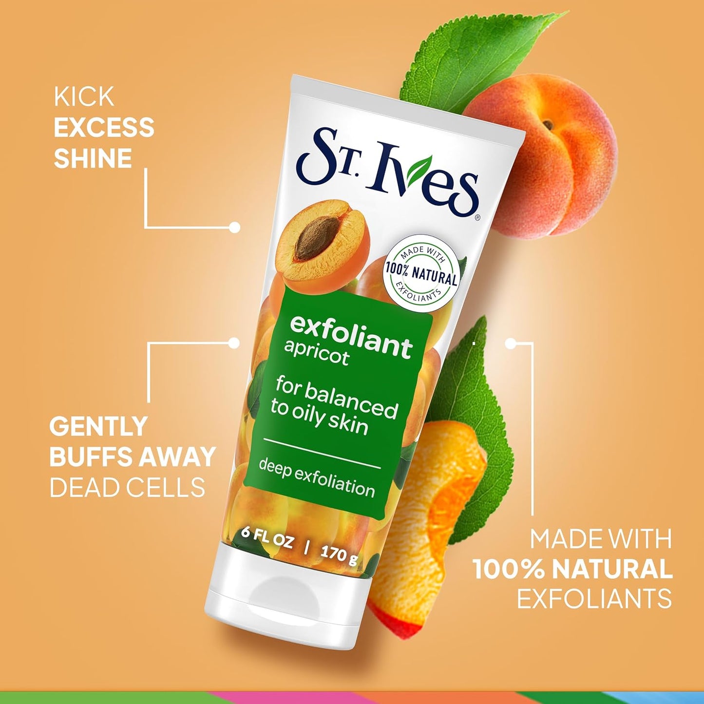 Revitalize Your Skin with St. Ives Fresh Skin Apricot Face Scrub - Deep Exfoliation for a Glowing Complexion, 6 Oz