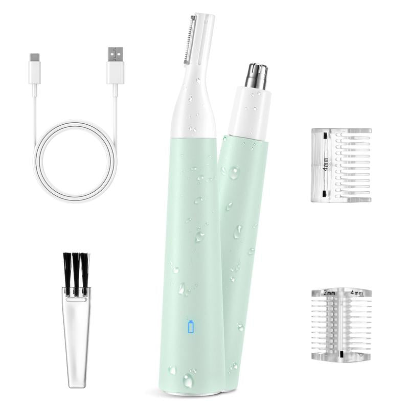 Electric Shaver Facial Nose Hair Remover for Women: 2 in 1 Painless - Rechargeable Hair Removal for Face Nose Ear Peach Fuzz Lips Chin Smooth Comfort