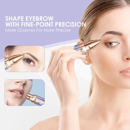 VG VOGCREST 2In1 Rechargeable Eyebrow Trimmer & Facial Hair Remover with LED Light - Painless Precision Shaver for Face, Lips, and Body - Comfort