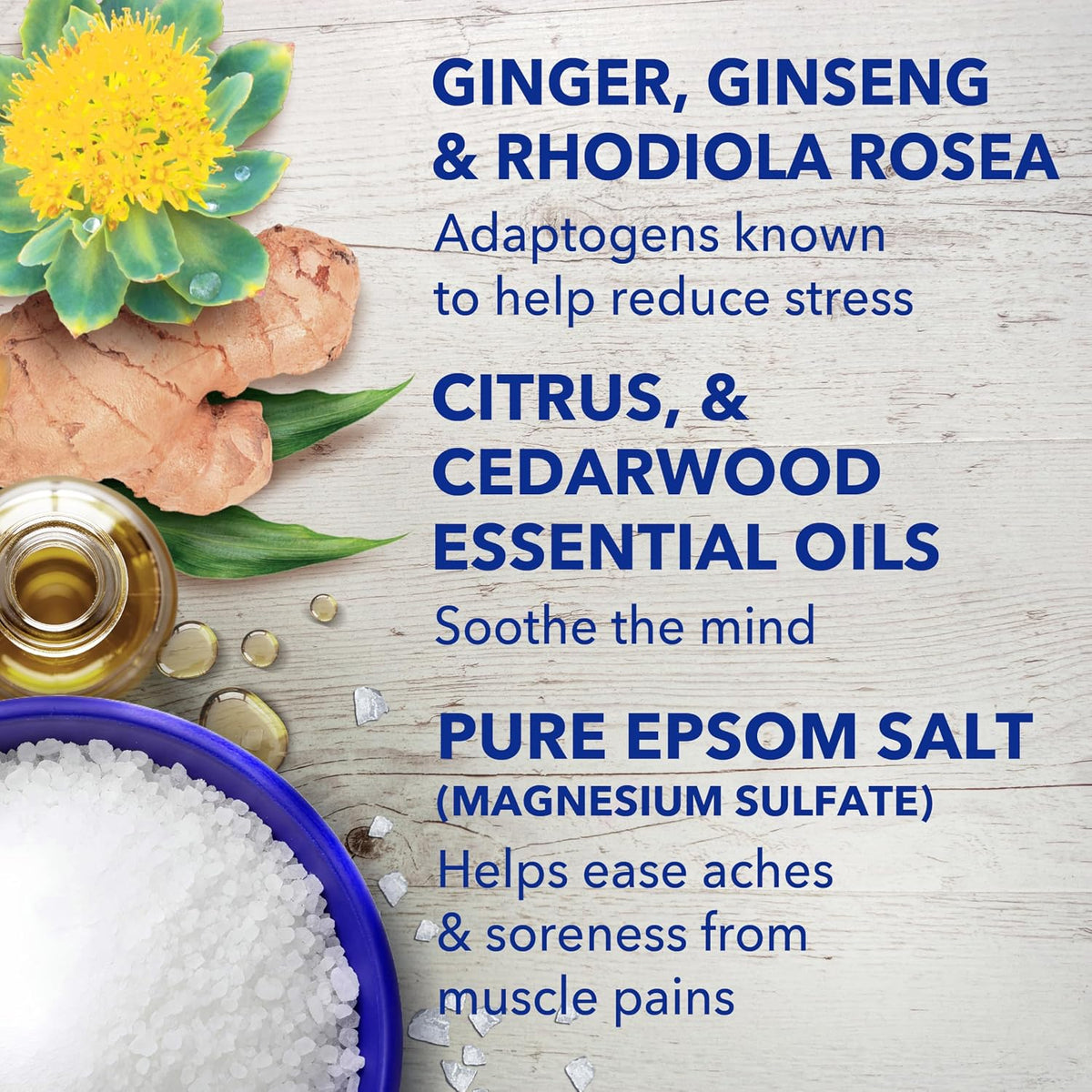 Epsom Salt Magnesium Soak, Stress Relief with Essential Oils, 3 Lbs