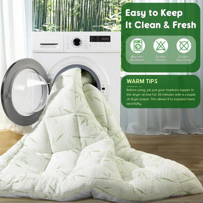 Shilucheng Mattress Topper - Extra Thick Soft Mattress Protector down Alternative Fill, Mattress Pad Cover Cotton Top with 8-21" Deep Pocket, Machine Washable and Comfortable