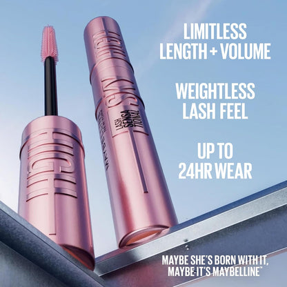 Lash Sensational Sky High Washable Mascara Makeup, Volumizing, Lengthening, Defining, Curling, Multiplying, Buildable Formula, Blackest Black, 1 Count