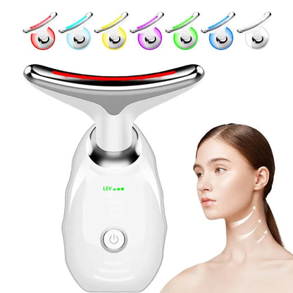 7 Colors Face Neck Massager Household Lifting and Firming Facial Electric Introduction Beauty Massage Face Care Tools 04