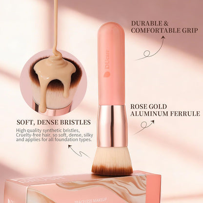 Foundation Brush for Liquid Makeup,Flat Top Kabuki Foundation Brushes - Premium Makeup Brush for Liquid, Cream, Powder,Buffing, Blending,Pink