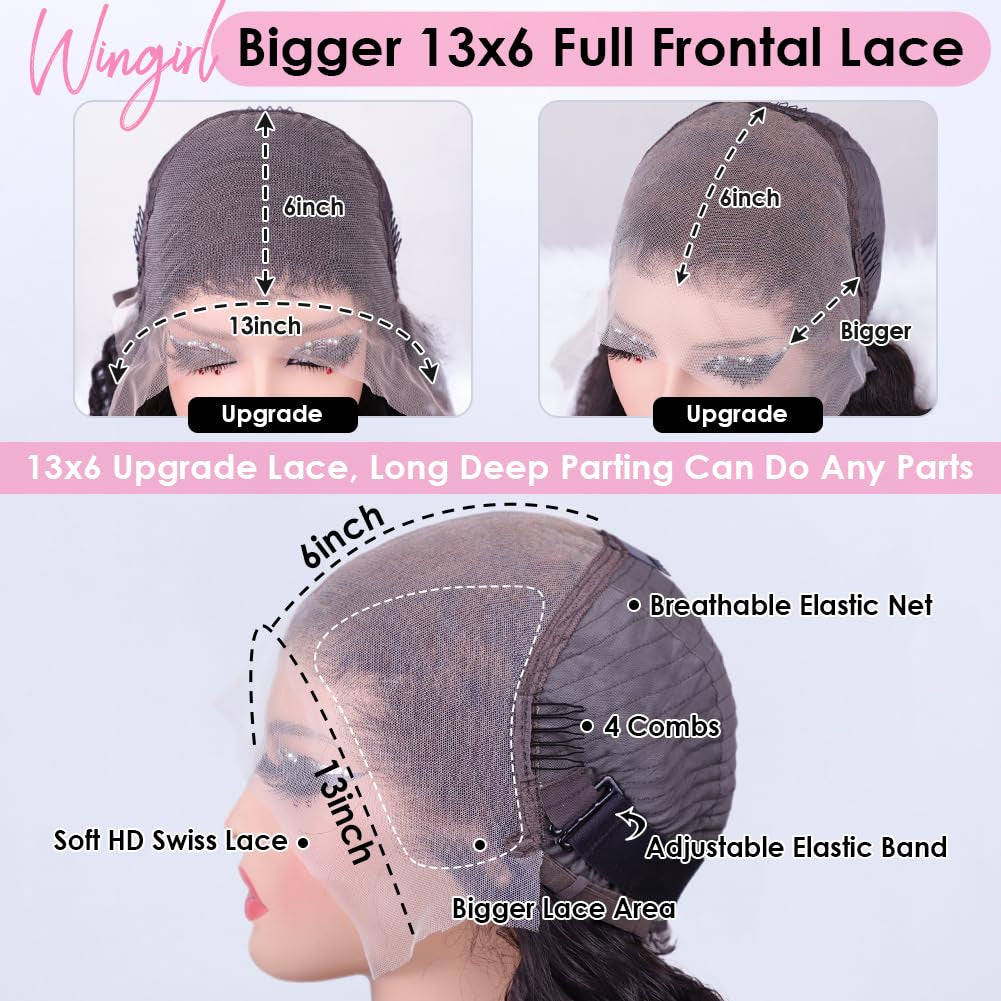 13X6 Body Wave Lace Front Wigs Human Hair Pre Plucked Pre Bleached