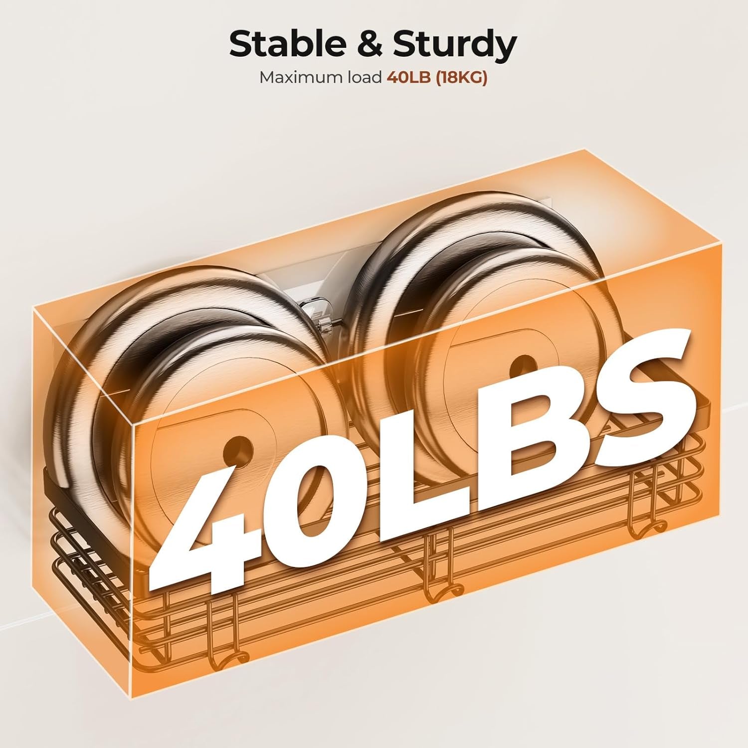 Shower Caddy with 5 Hooks for Hanging Razor and Sponge Adhesive Shower Shelf Basket Bathroom Storage Organizer Kitchen Rack No Drilling Stainless Steel Rustproof - 2 Pack,Black