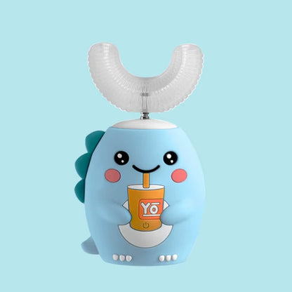 U Shaped Children Sonic Electric Toothbrush for Kids Adults 360° Automatic Smart Silicone Tooth Brushes Rechargeable Blue Light