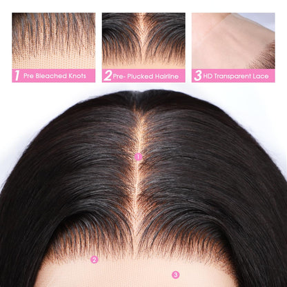 Luxurious 13X6 Body Wave Lace Front Wig - 100% Human Hair, Pre-Plucked with Bleached Knots for a Natural Look