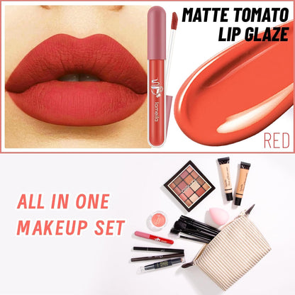 Makeup Set for Girls & Women, Full Face Kit, Travel Kit, Present Set, Eyeshadow, Foundation, Blusher, Eyeliner, Lip Gloss, Makeup Brushes & Sponge Bag