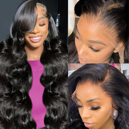 13X6 Body Wave Lace Front Wigs Human Hair Pre Plucked Pre Bleached