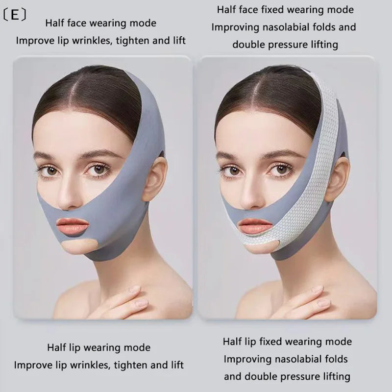 〔E〕Face-Lift with Sleep Face V Shape Facial Slimming Bandage Relaxation Shape Lift Reduce Double Chin Face Thinning Band Massage