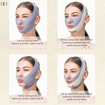 〔E〕Face-Lift with Sleep Face V Shape Facial Slimming Bandage Relaxation Shape Lift Reduce Double Chin Face Thinning Band Massage