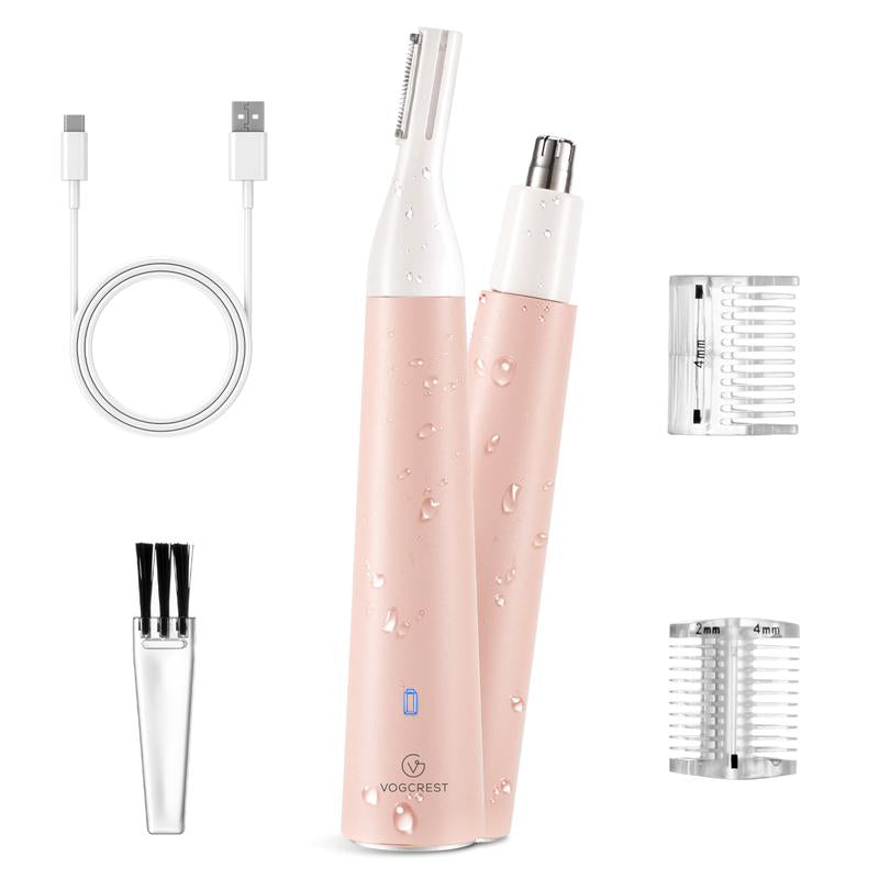 Electric Shaver Facial Nose Hair Remover for Women: 2 in 1 Painless - Rechargeable Hair Removal for Face Nose Ear Peach Fuzz Lips Chin Smooth Comfort