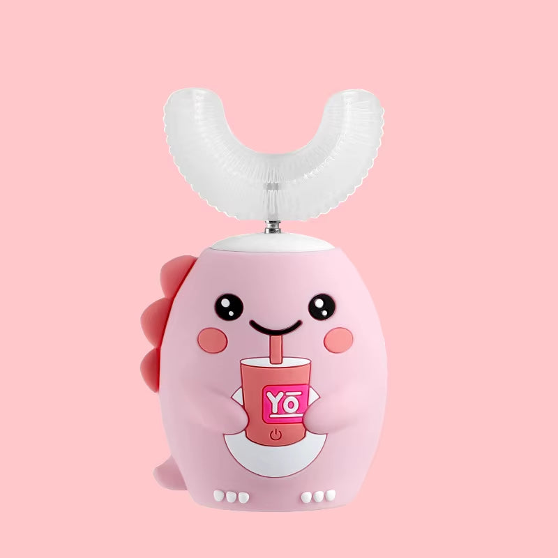 U Shaped Children Sonic Electric Toothbrush for Kids Adults 360° Automatic Smart Silicone Tooth Brushes Rechargeable Blue Light