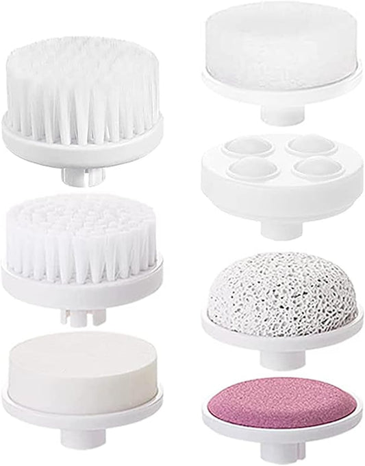 Face Scrubber | Facial Cleansing Brush Exfoliator Skin Care Beauty Products Powered Electric Wash Exfoliating Skincare Women Spin Cleanser Tools Cleaning Scrub Washer Self Care (Extra Heads 7)