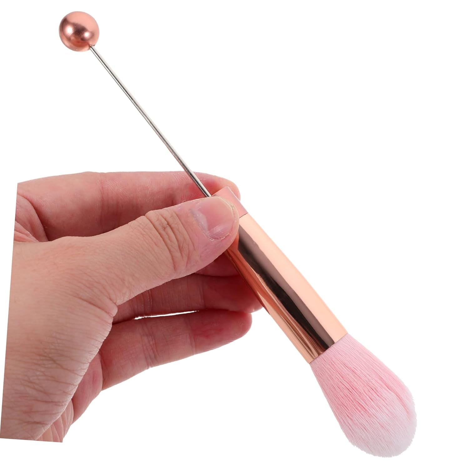 1Set Handle Beaded Makeup Brush Set Soft Bristles for Blush and Powder Application for Women and Girls Travel Cosmetics