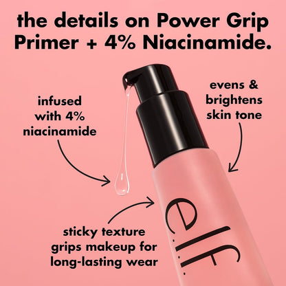 Power Grip Primer + 4% Niacinamide, Gripping Gel Primer, 0.811 Fl Oz