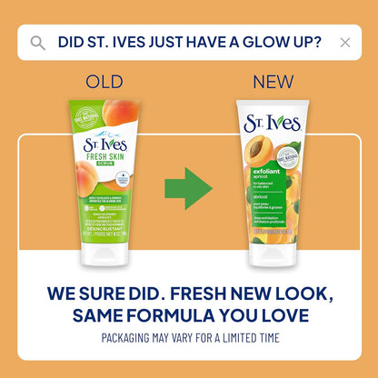 Revitalize Your Skin with St. Ives Fresh Skin Apricot Face Scrub - Deep Exfoliation for a Glowing Complexion, 6 Oz