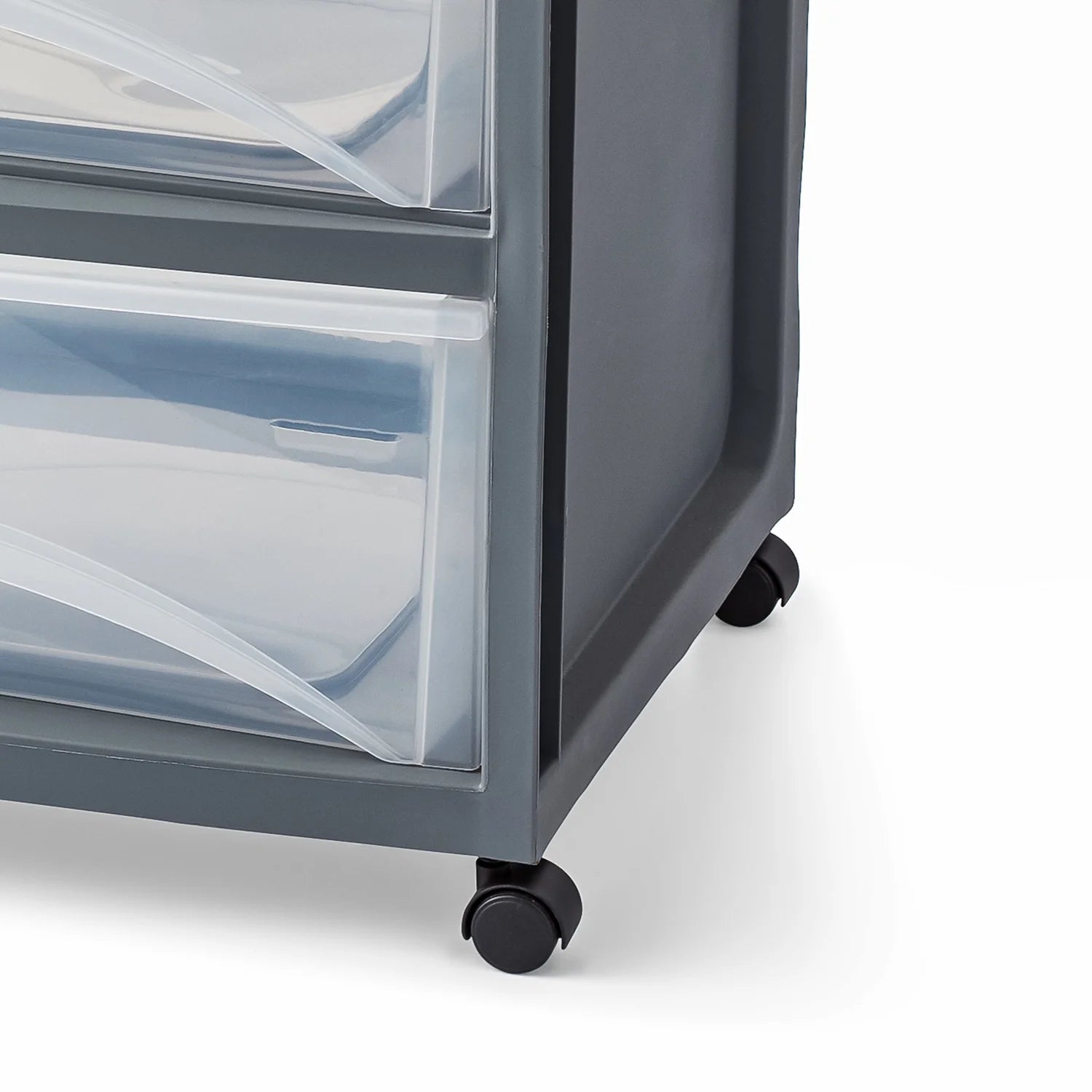 3 Drawer Wide Storage Cart, Gray
