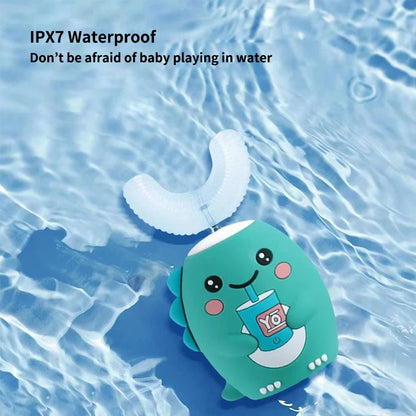 U Shaped Children Sonic Electric Toothbrush for Kids Adults 360° Automatic Smart Silicone Tooth Brushes Rechargeable Blue Light