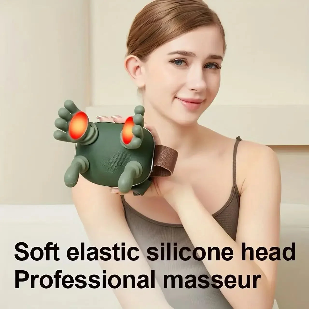 New Rechargeable Portable 5-Finger Human-Like Neck & Shoulder Massager with Heat for Trapezius & Cervical Spine Relaxation