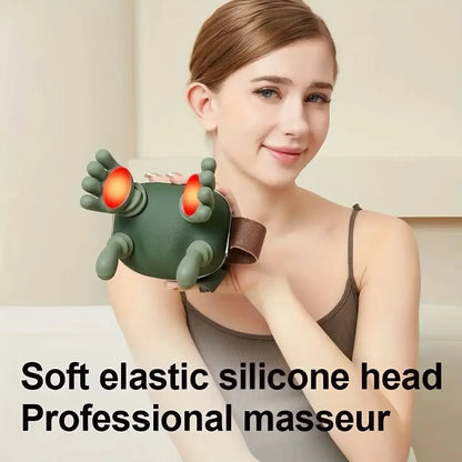 New Rechargeable Portable 5-Finger Human-Like Neck & Shoulder Massager with Heat for Trapezius & Cervical Spine Relaxation