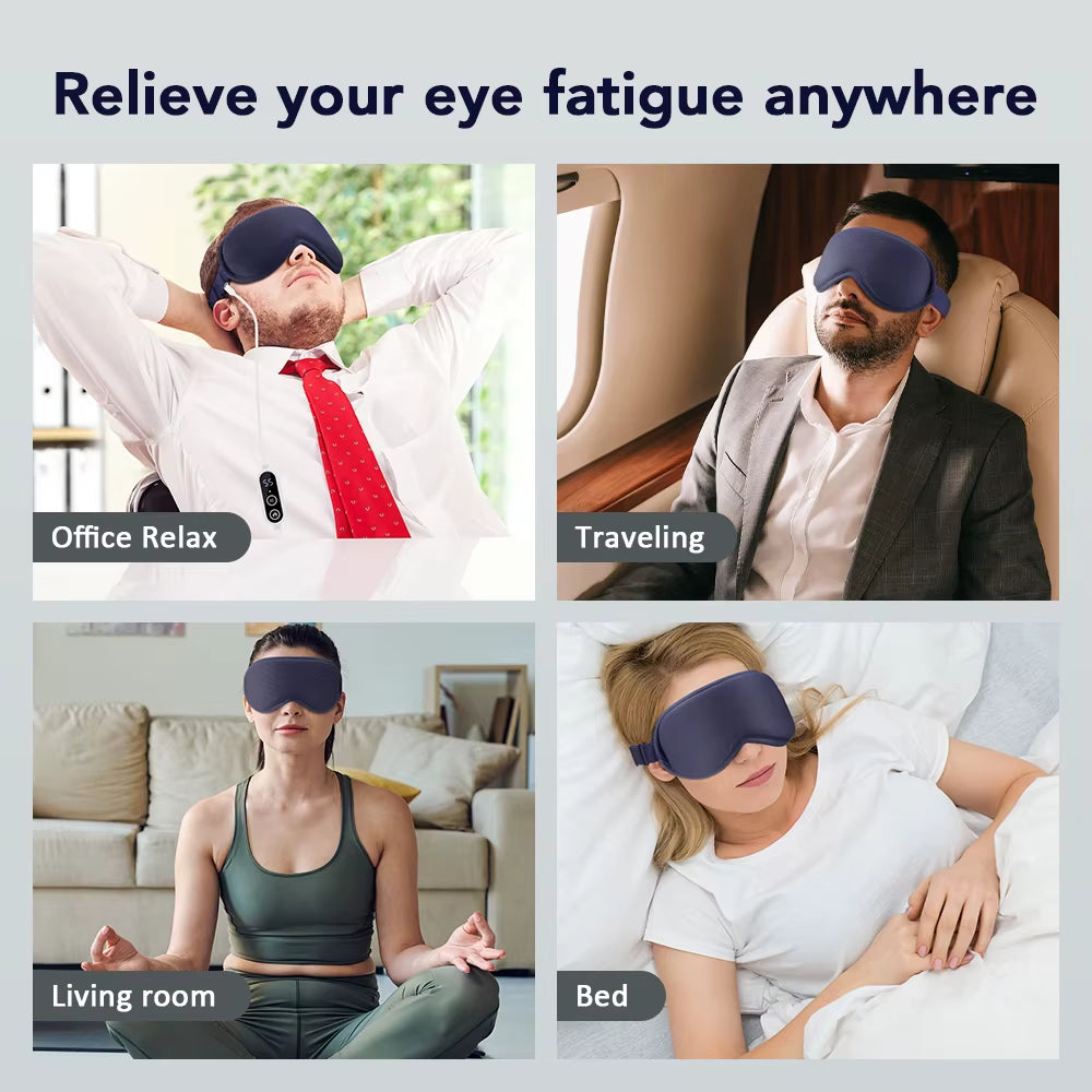 Hot Compress Electric Steam Eye Mask 3D Massage Constant Temperature Smart Timing Sleep Shading Sleeping Mask Eye Relief