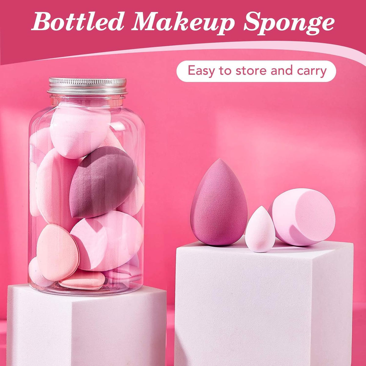 14PCS Makeup Sponge Set, Beauty Blender Sponge for Foundation Blending with 3PCS Mini Makeup Sponges & 4PCS Triangle Powder Puff, Soft Make up Sponges for Face Cosmetic Applicator for Powder Liquid
