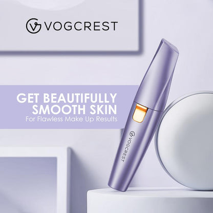 VG VOGCREST 2In1 Rechargeable Eyebrow Trimmer & Facial Hair Remover with LED Light - Painless Precision Shaver for Face, Lips, and Body - Comfort