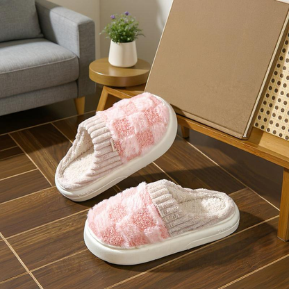 Women'S Fuzzy Memory Foam Slippers Warm Cotton Soft Lightweight House Indoor Shoes Footwear Flipflop Slide Fluffy