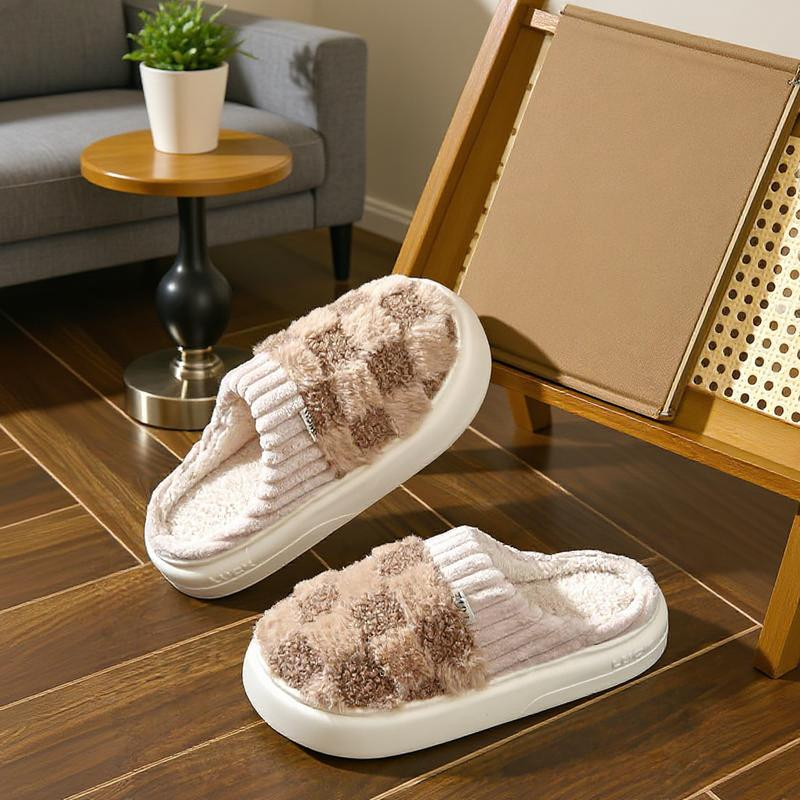 Women'S Fuzzy Memory Foam Slippers Warm Cotton Soft Lightweight House Indoor Shoes Footwear Flipflop Slide Fluffy