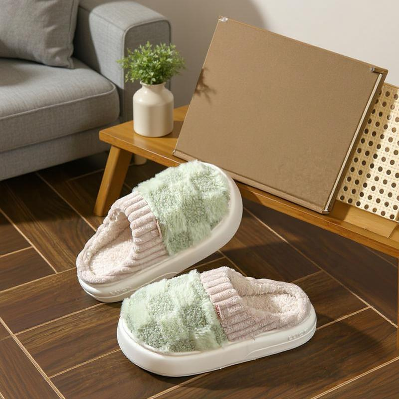 Women'S Fuzzy Memory Foam Slippers Warm Cotton Soft Lightweight House Indoor Shoes Footwear Flipflop Slide Fluffy