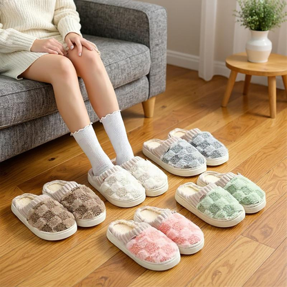 Women'S Fuzzy Memory Foam Slippers Warm Cotton Soft Lightweight House Indoor Shoes Footwear Flipflop Slide Fluffy