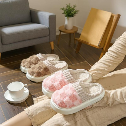 Women'S Fuzzy Memory Foam Slippers Warm Cotton Soft Lightweight House Indoor Shoes Footwear Flipflop Slide Fluffy