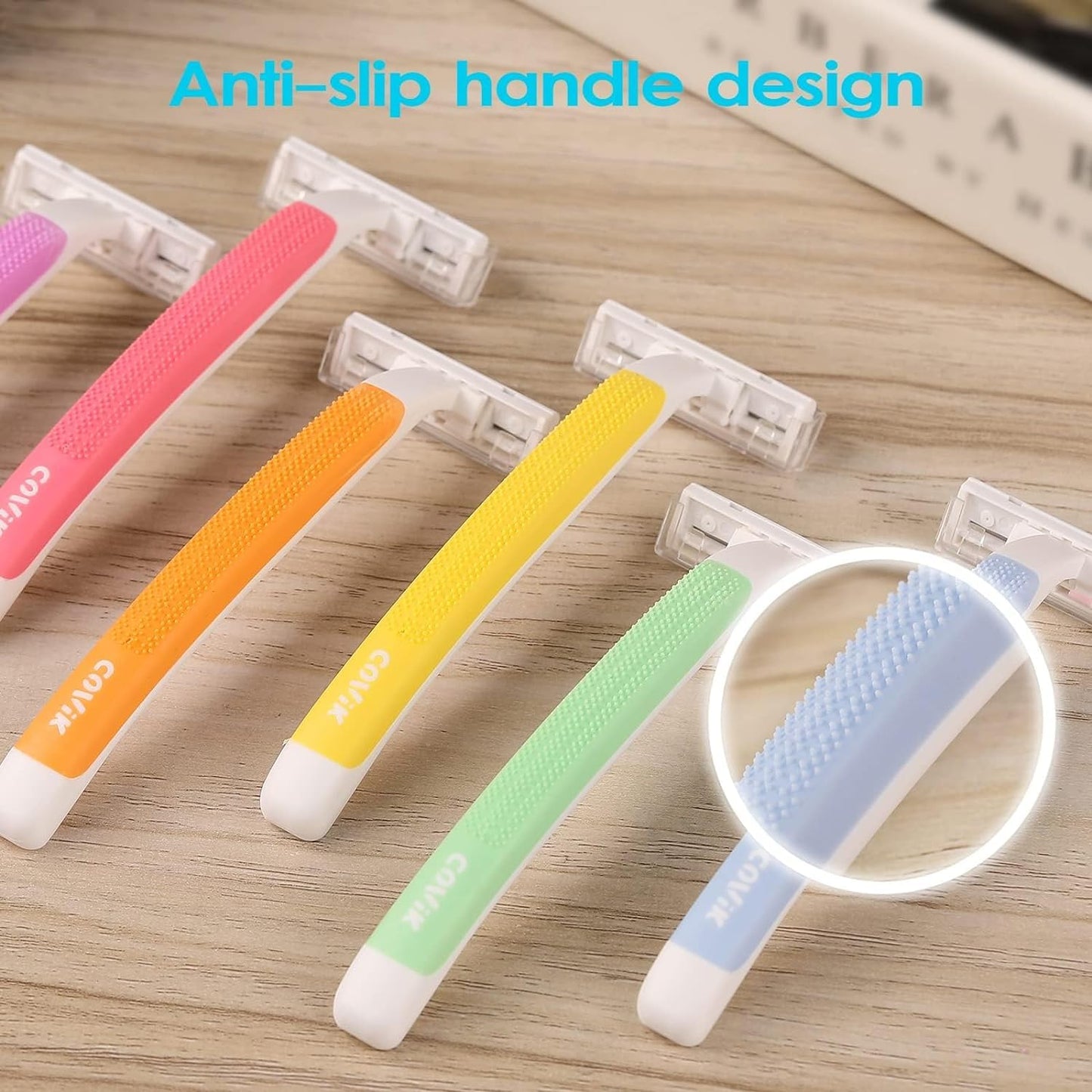 Women'S Disposable Razors, 6 Count Shaving Razors for Women, 2 Blade Razor for Women Sensitive Skin Smooth Hair Removal (1 Packages of 6 Razors)