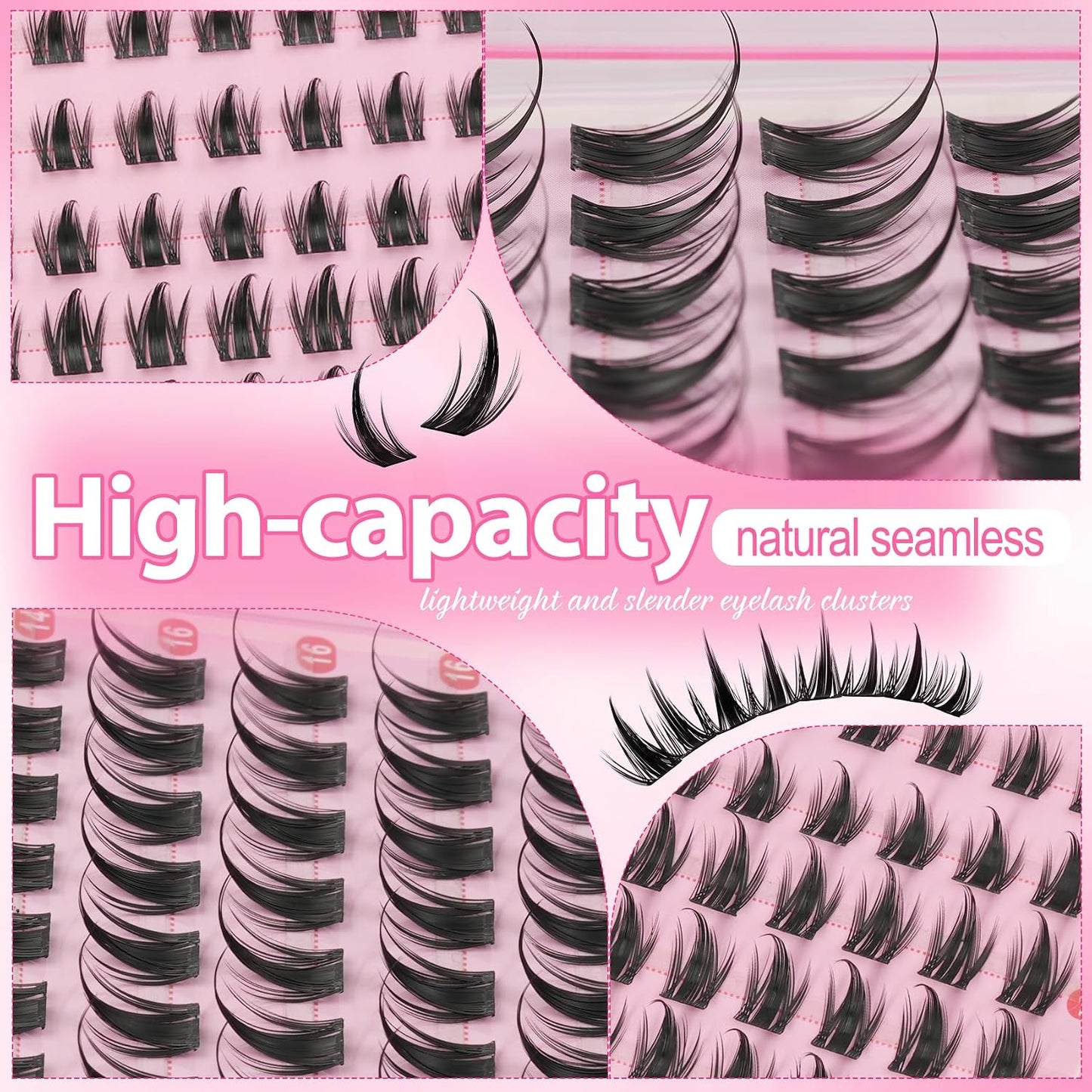 Manga Lash Clusters Wispy 10-16MM Spiky Eyelash Clusters CC Curly Natural Cluster Eyelash Extensions DIY Versatile Anime Eye Lashes Clusters Extension