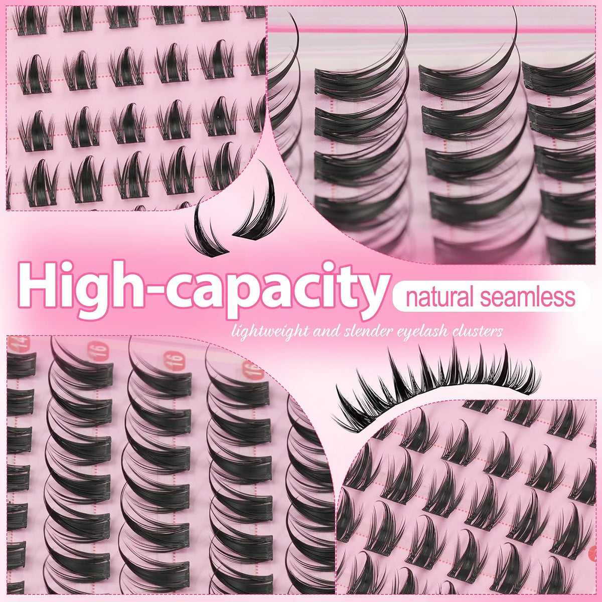 Manga Lash Clusters Wispy 10-16MM Spiky Eyelash Clusters CC Curly Natural Cluster Eyelash Extensions DIY Versatile Anime Eye Lashes Clusters Extension