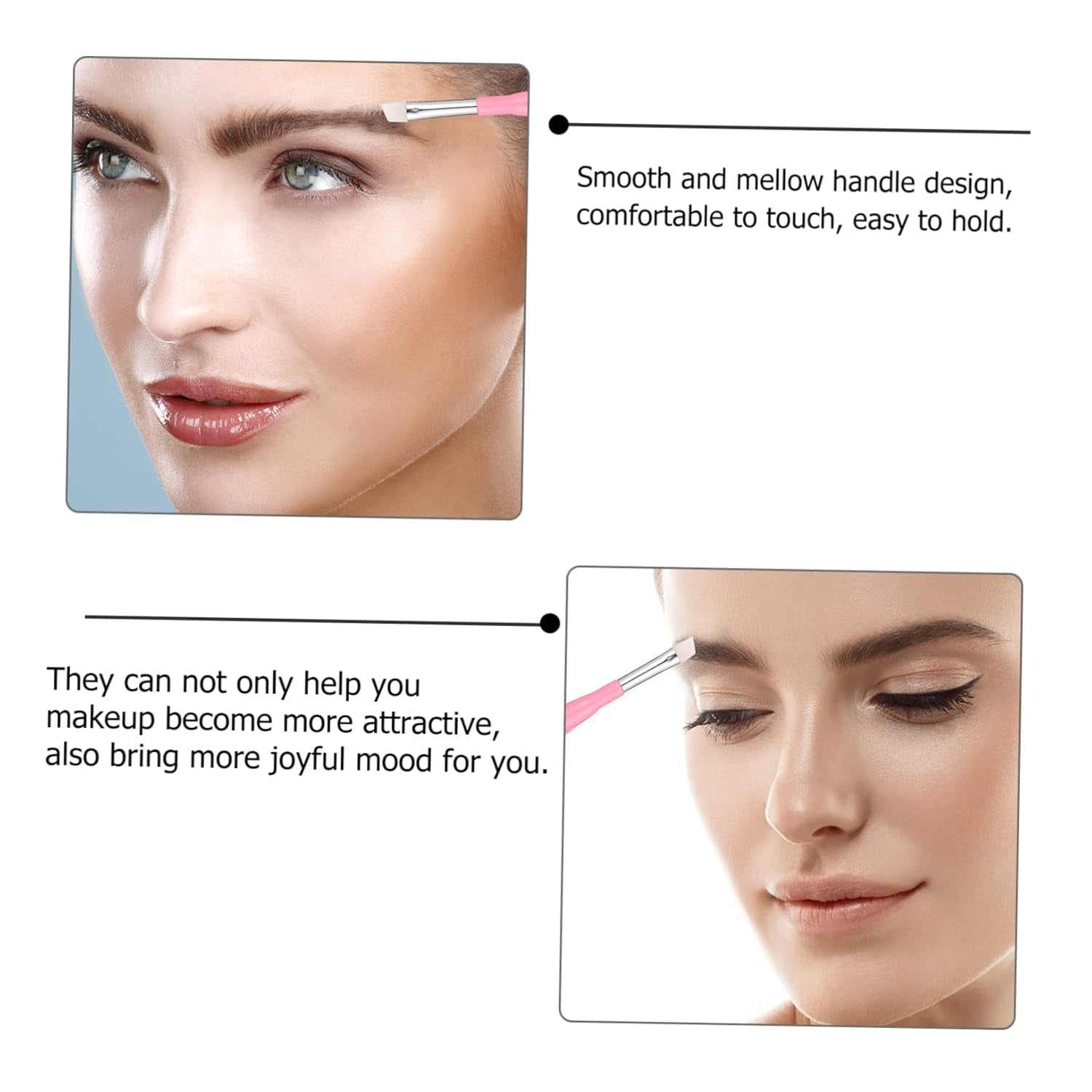 6Pcs Multi-Use Silicone Makeup Brushes Eyebrow Lip Eye Applicators for Daily Makeup Comfortable Handle Design for Professionals and Enthusiasts